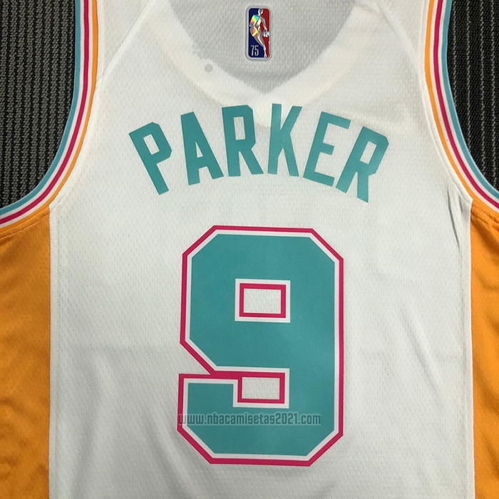 Camiseta San Antonio Spurs Tony Parker #9 Ciudad 2021-22 Blanco